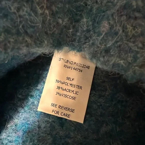 Blue Button Down Balloon Sleeve Cardigan - Picture 6 of 8